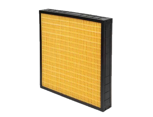 Parker LoadTECH MERV 14 filter with gold E-Pleat media, representative manufacturer series photograph on a transparent background; listing is single-header model PLT4-M14-13-PH, case of three.